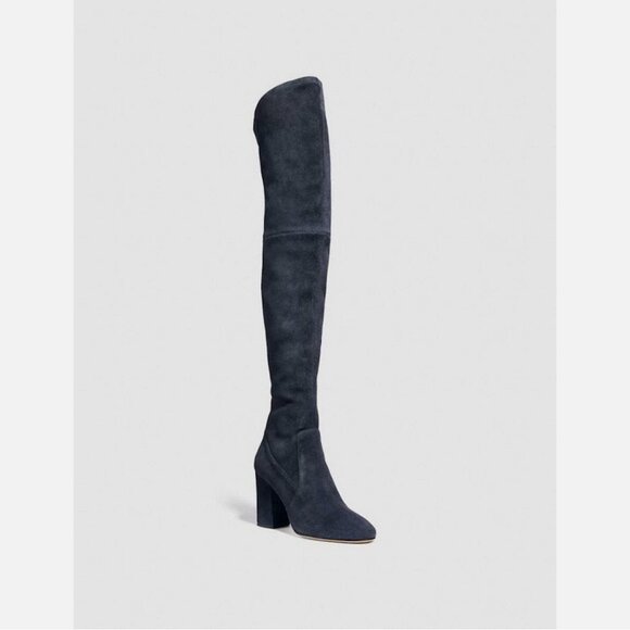 NWOB Coach Giselle Over The Knee Boot Midnight Navy Suede - Picture 1 of 9